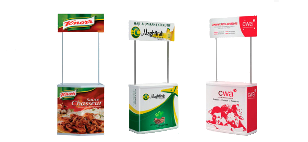 Promo pult sa štampanim prednjim panelom za degustacije